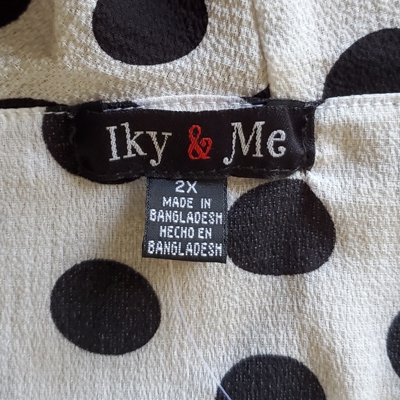 BLACK POLKA DOT ☆ COLD SHOULDER ☆  FLOUNCE TOP ☆ 2x ☆ NWT - Picture 7 of 9